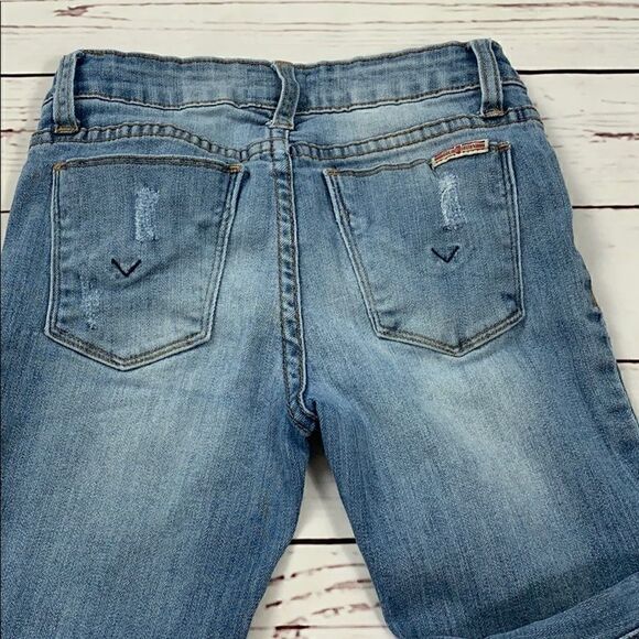 Hudson Frayed Patch Skinny Jeans - Picture 6 of 8